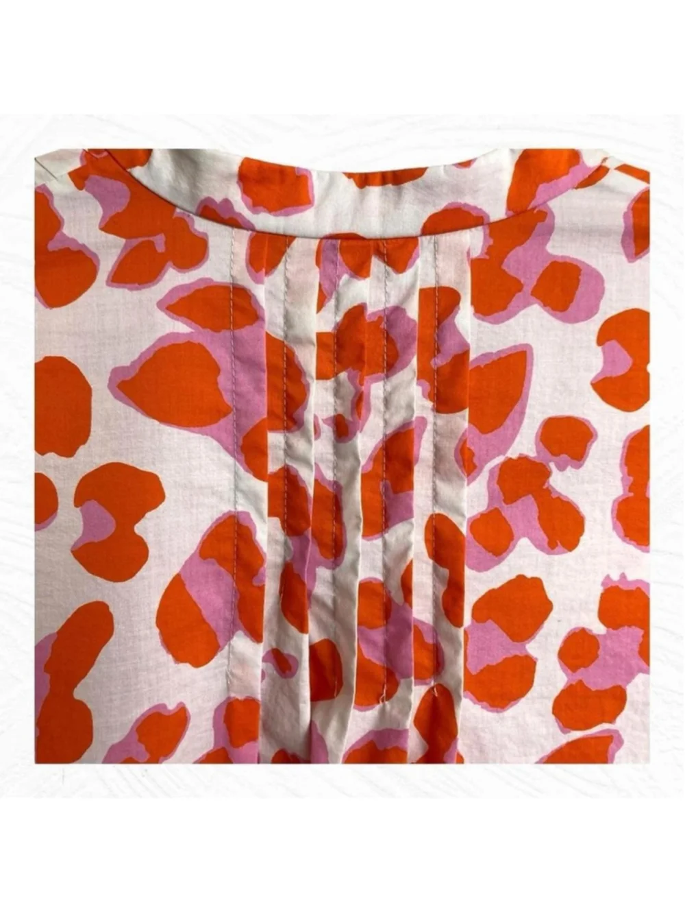 Diane Von Furstenberg Fiona Poplin Top S Short Sleeve Cottage Y2K indie - Picture 6 of 8